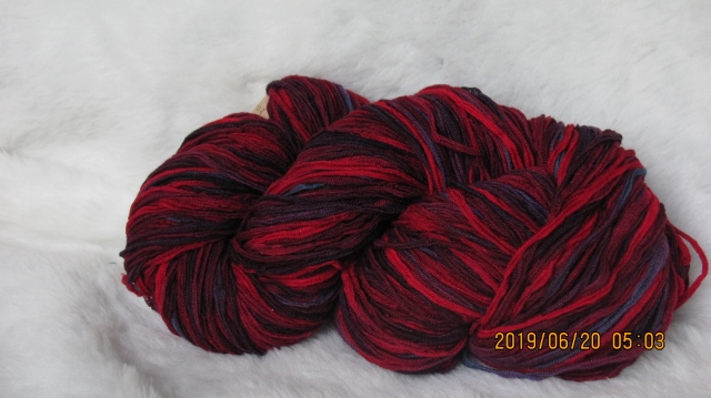 Lamb's Pride Worsted Onyx-Blue Blood Red-Blue Flannel